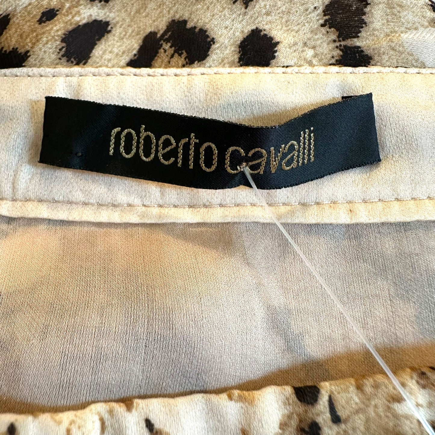 Roberto Cavalli 2006 Leopard & Python Print Tiered Silk Skirt