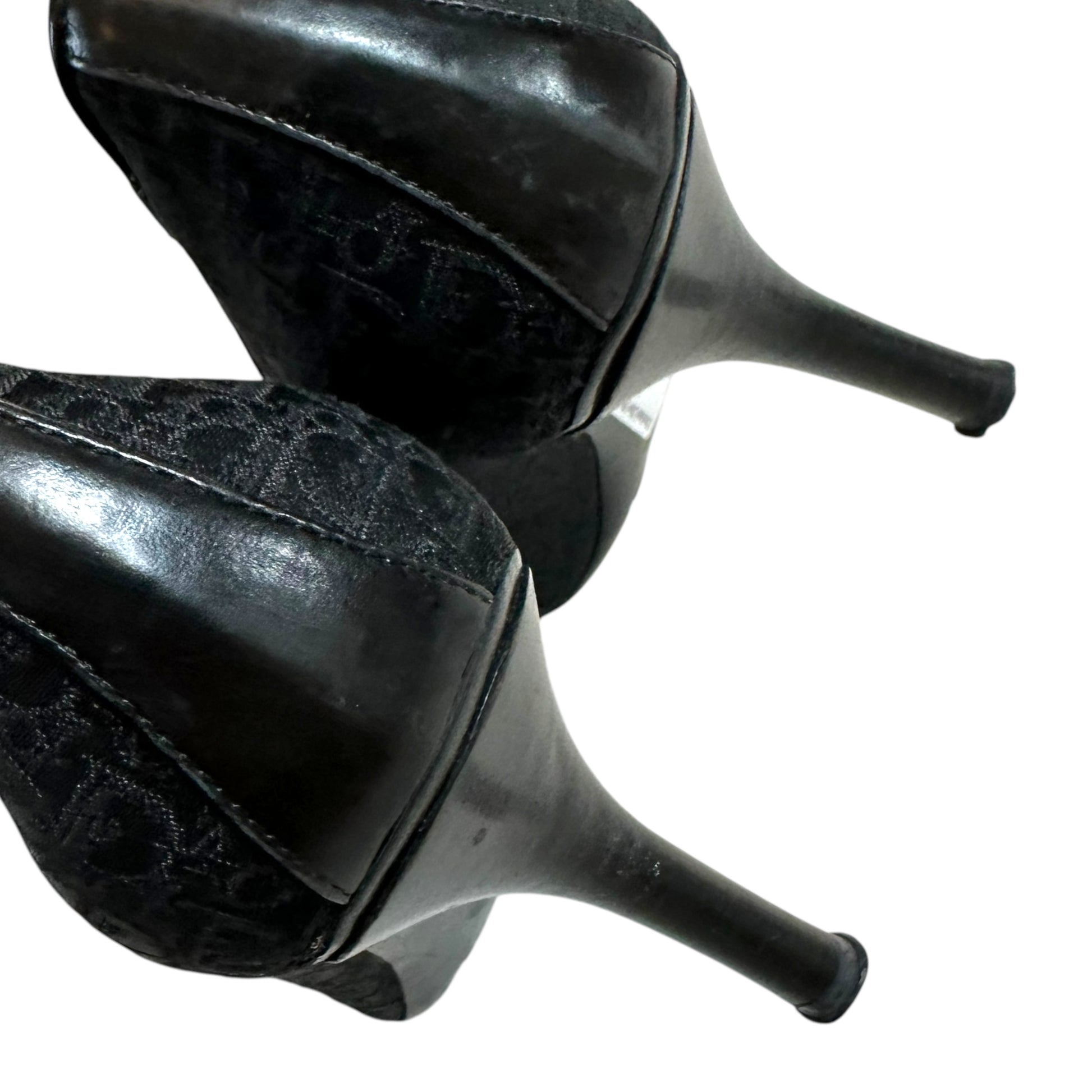 Christian Dior Black Monogram Heels Pointed Toe Stiletto