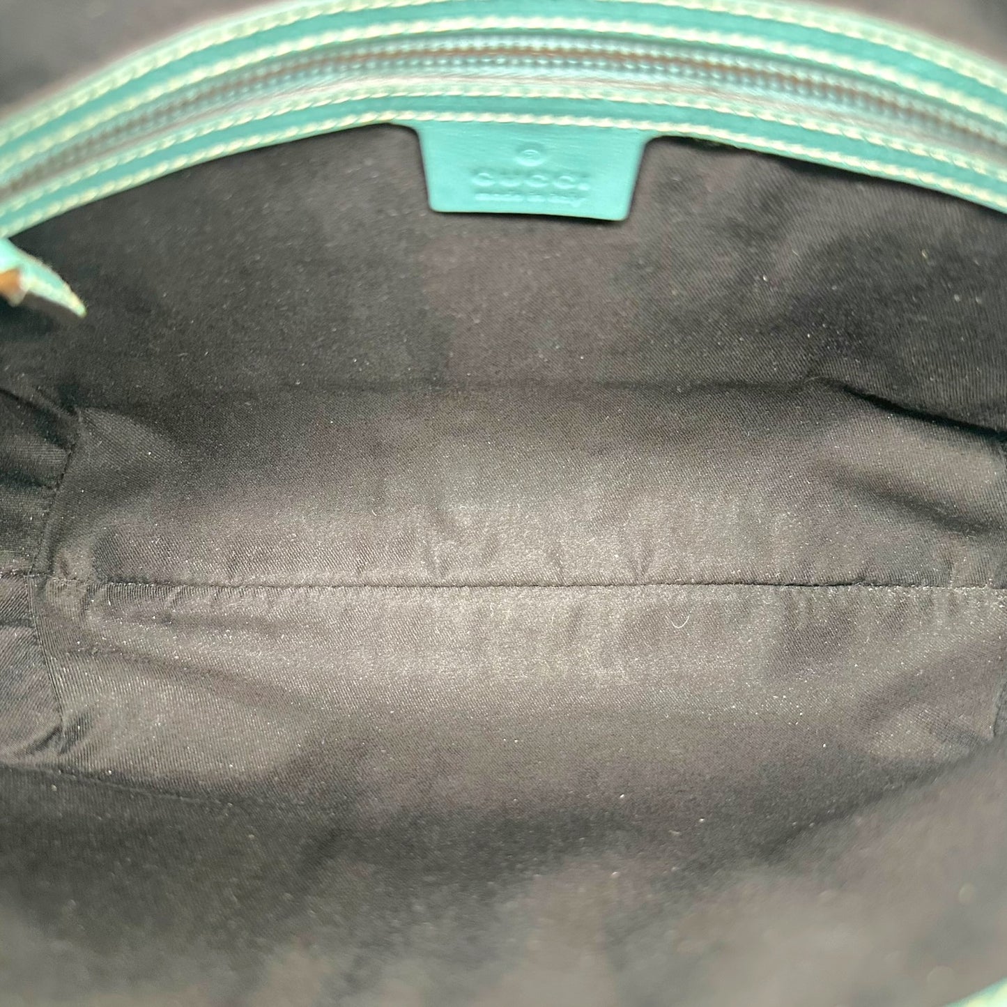 Gucci Turquoise Leather Monogram Piston Lock Shoulder Bag