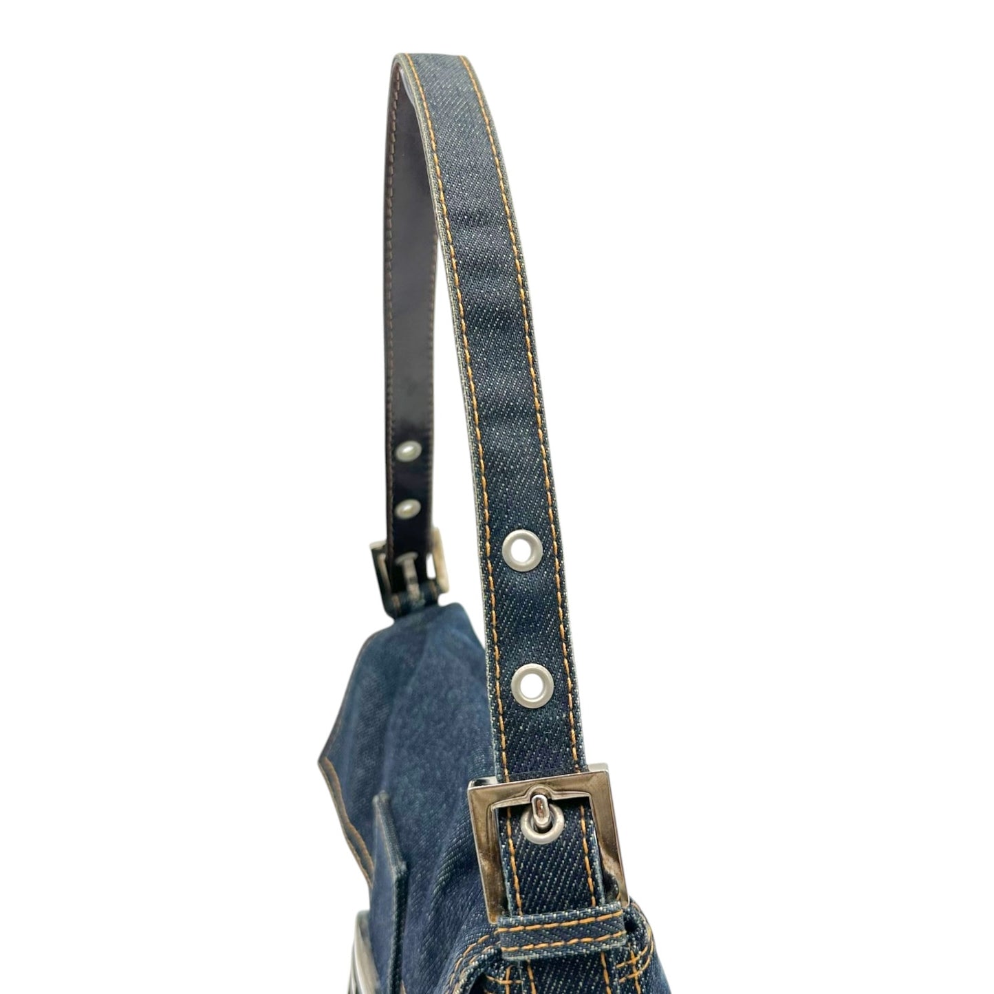 Fendi Dark Wash Denim Baguette Bag