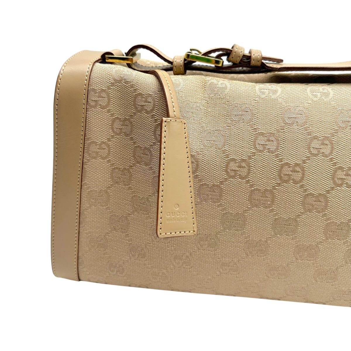 Gucci Shoulder Bag Light Beige Monogram Canvas Leather