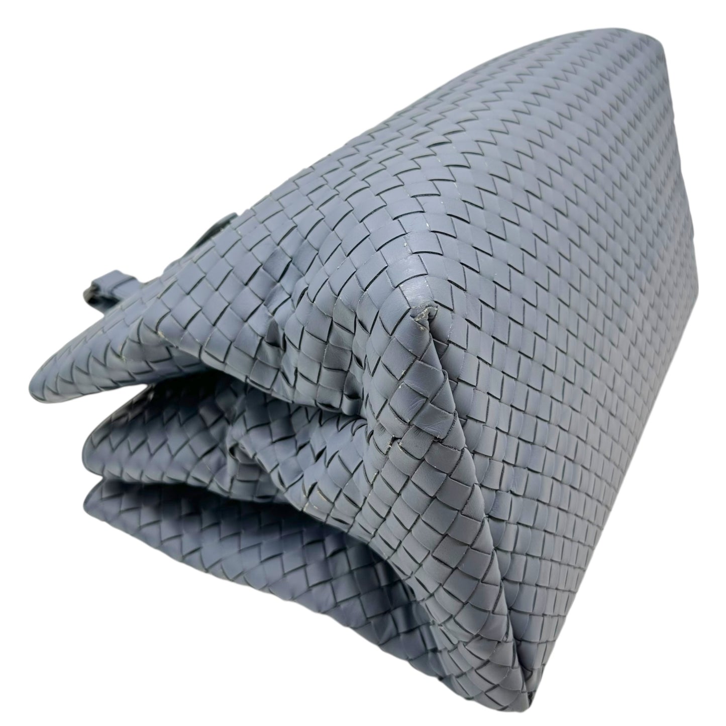 Bottega Veneta Dusty Blue Intrecciato Leather Roma Tote Bag