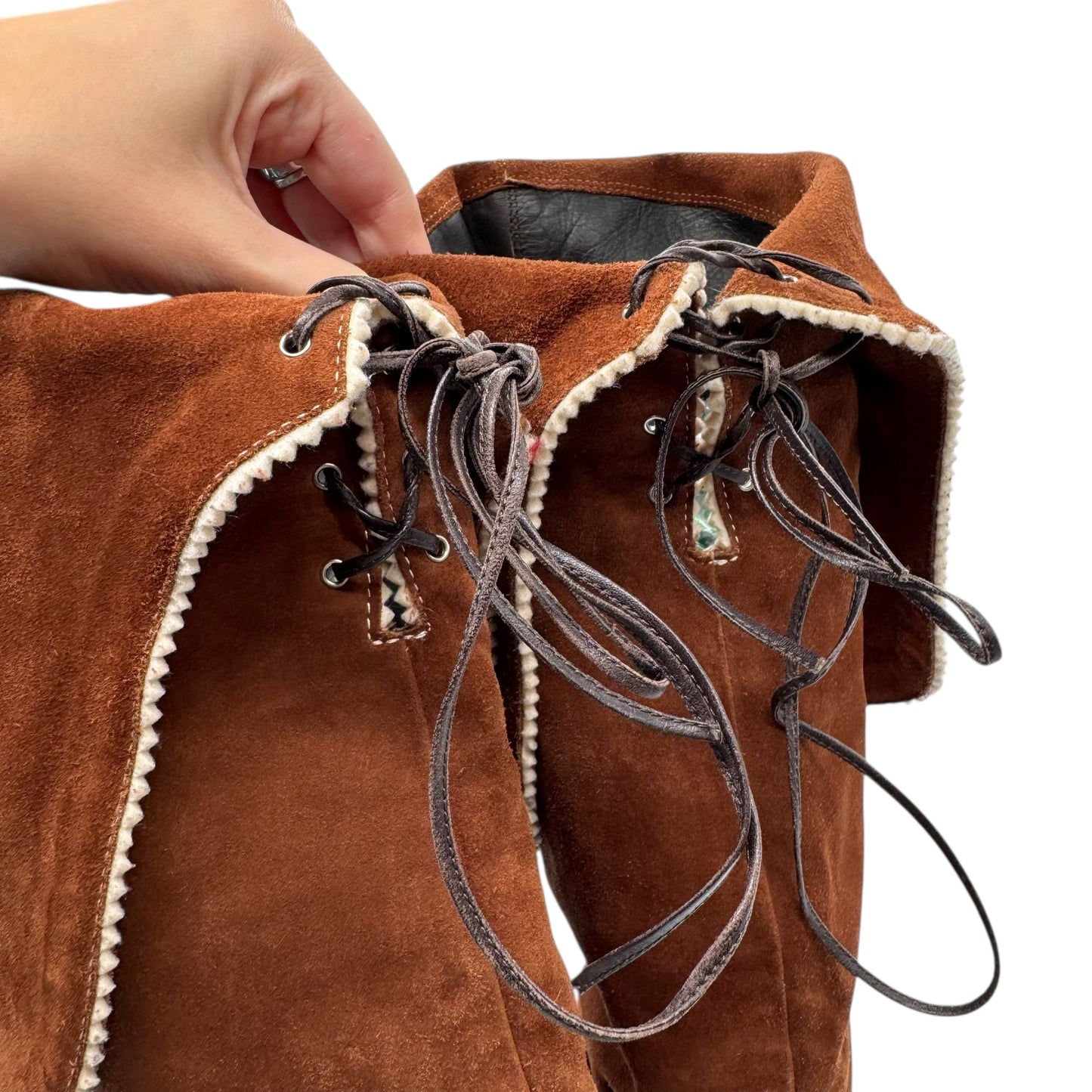 Dsquared2 Runway Suede Embroidered Thigh High Heeled Boots - Outfit Repeater