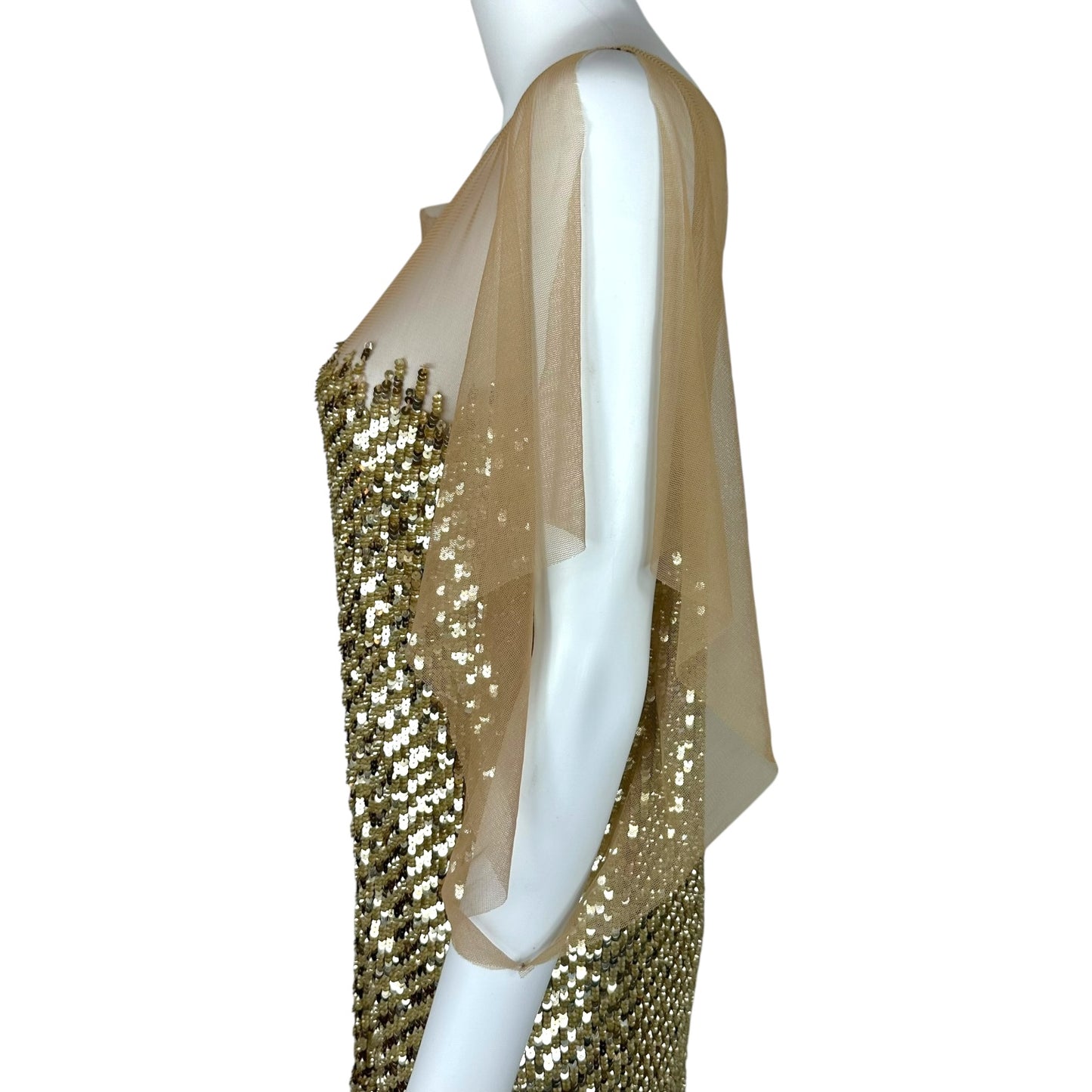 Just Cavalli Roberto Cavalli Gold Sequin & Mesh Mini Dress NEW