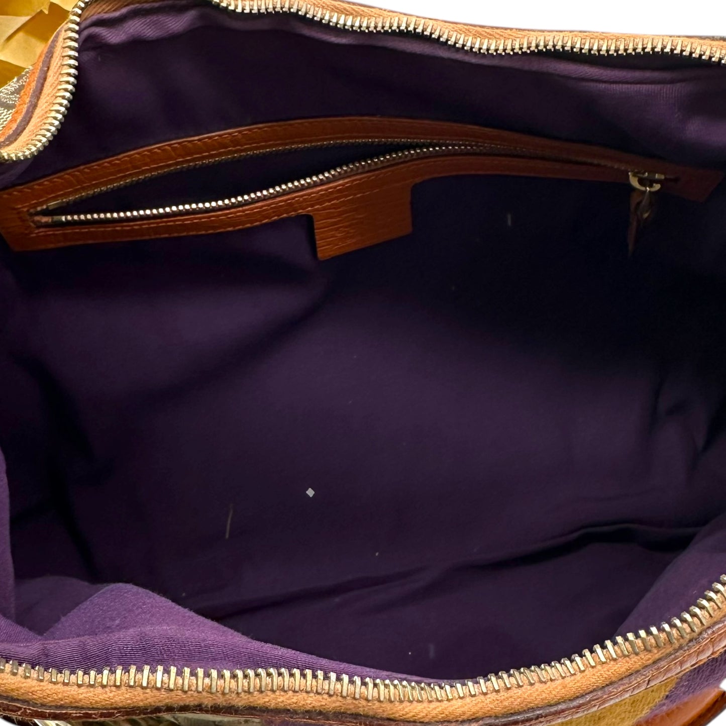 Gucci Hobo Bag Tan Monogram Orange Purple Horsebit