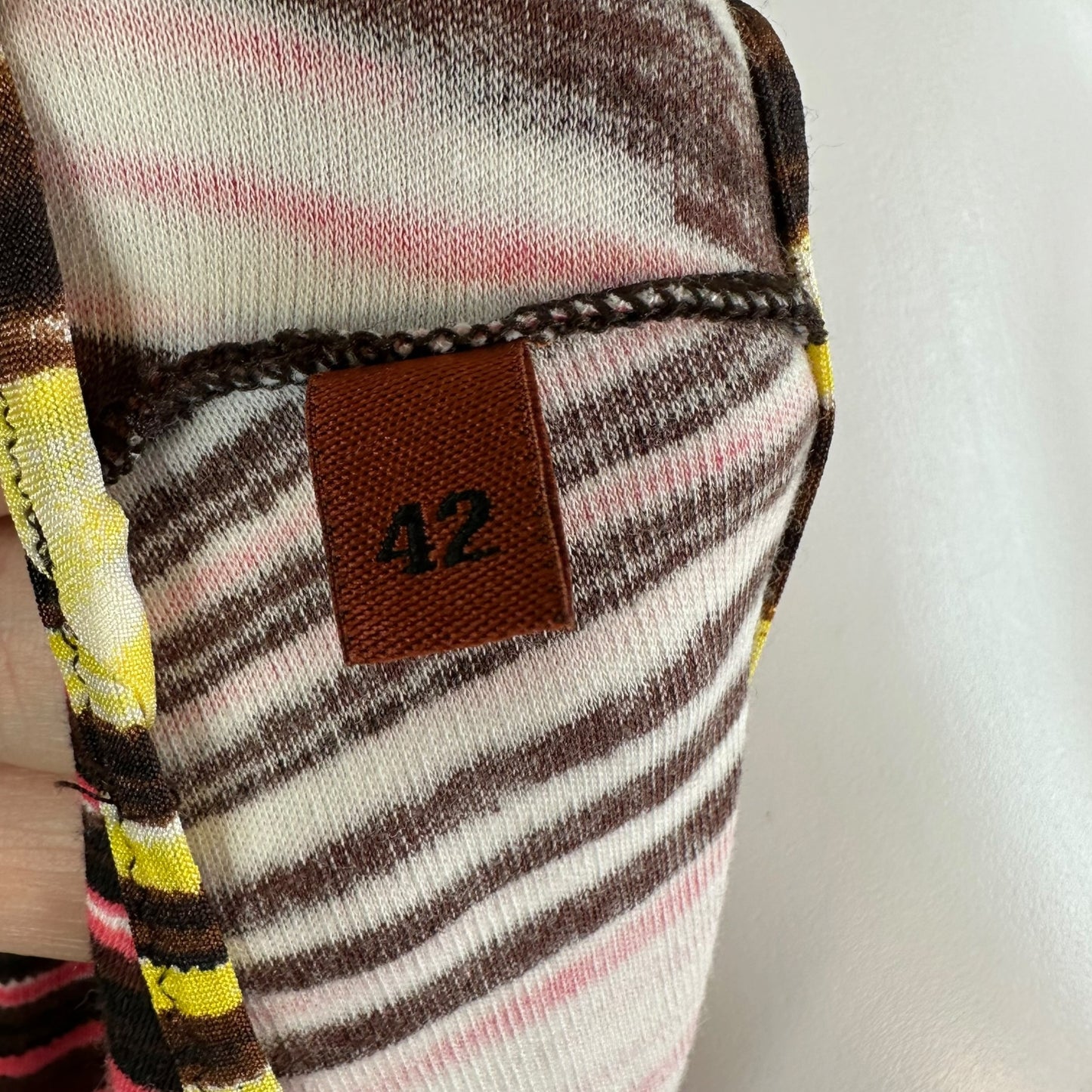 Missoni Knit Maxi Dress Pink Black Swirl Print