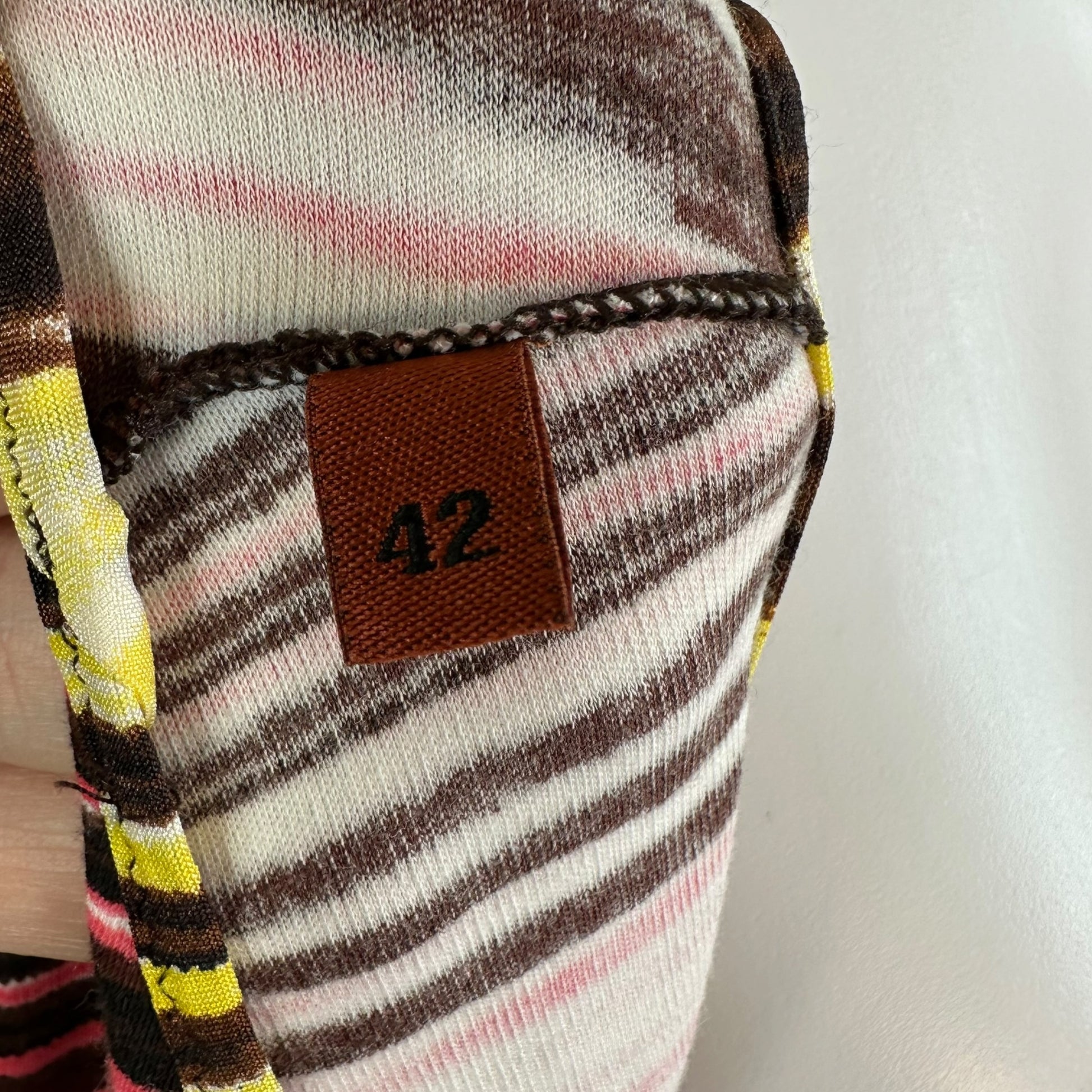 Missoni Knit Maxi Dress Pink Black Swirl Print