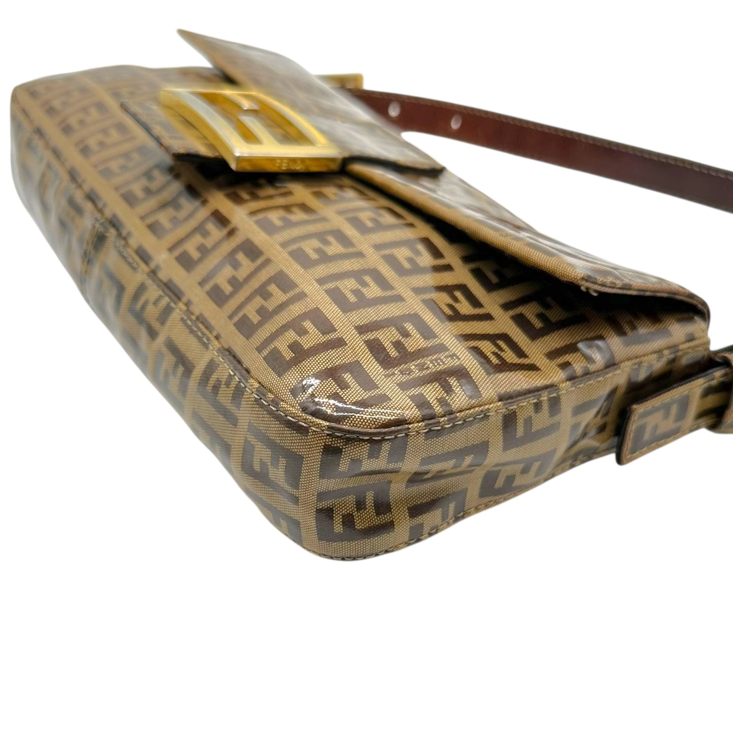 Fendi Coated Canvas Monogram Zucchino Baguette Bag