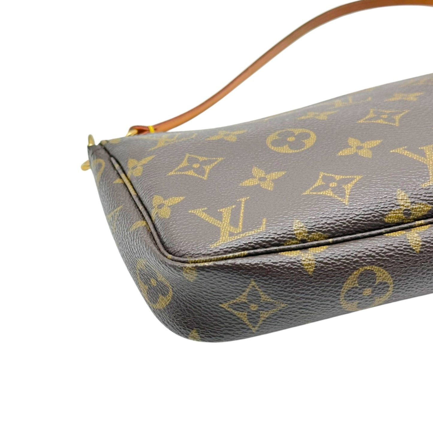Louis Vuitton Monogram Pochette Bag Brown Coated Canvas