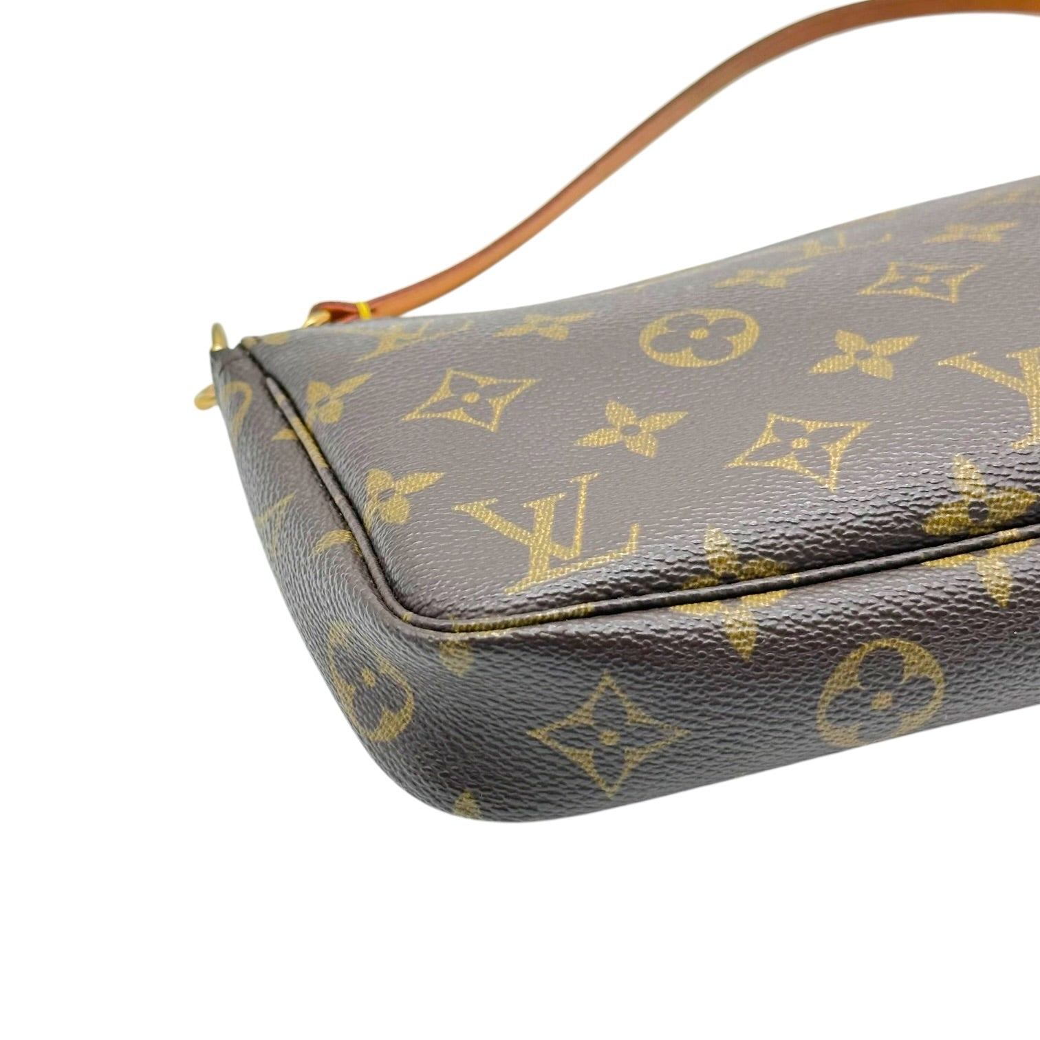 Louis Vuitton Monogram Pochette Bag Brown Coated Canvas
