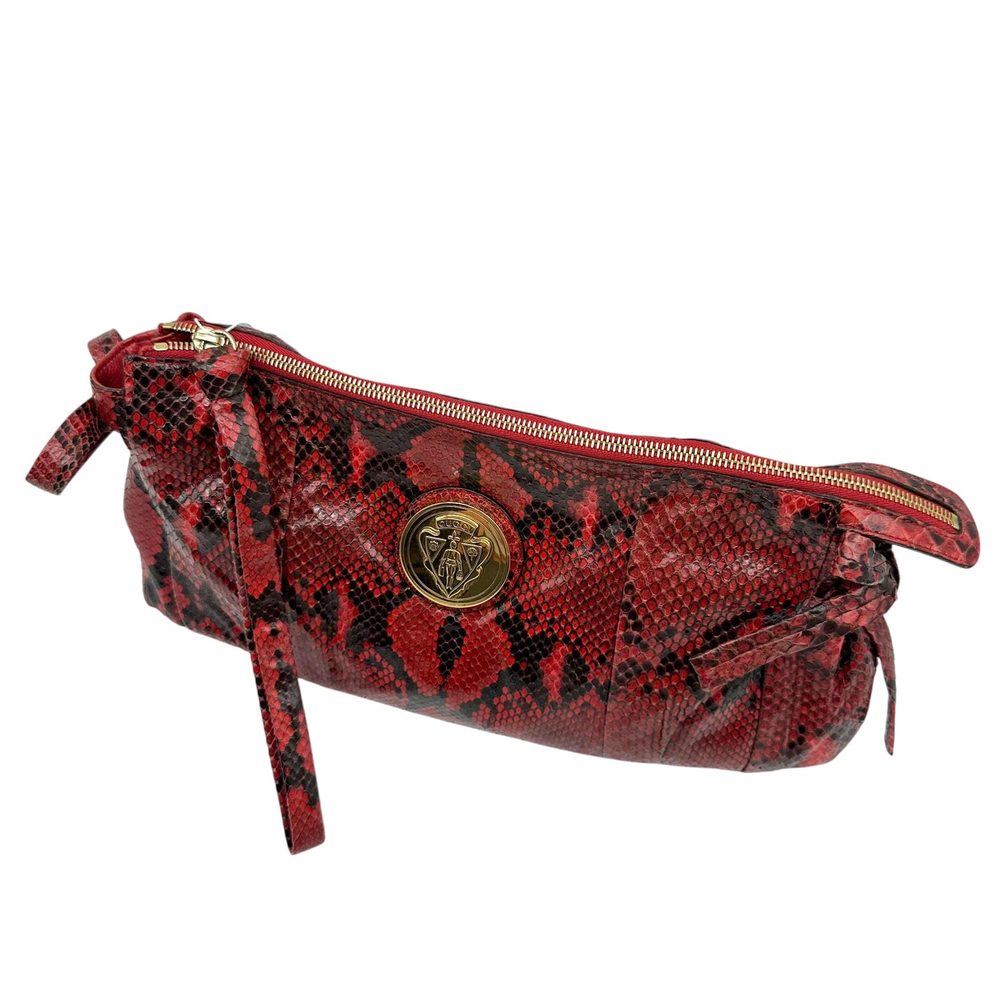 Gucci Python Hysteria Clutch Bag Red Black