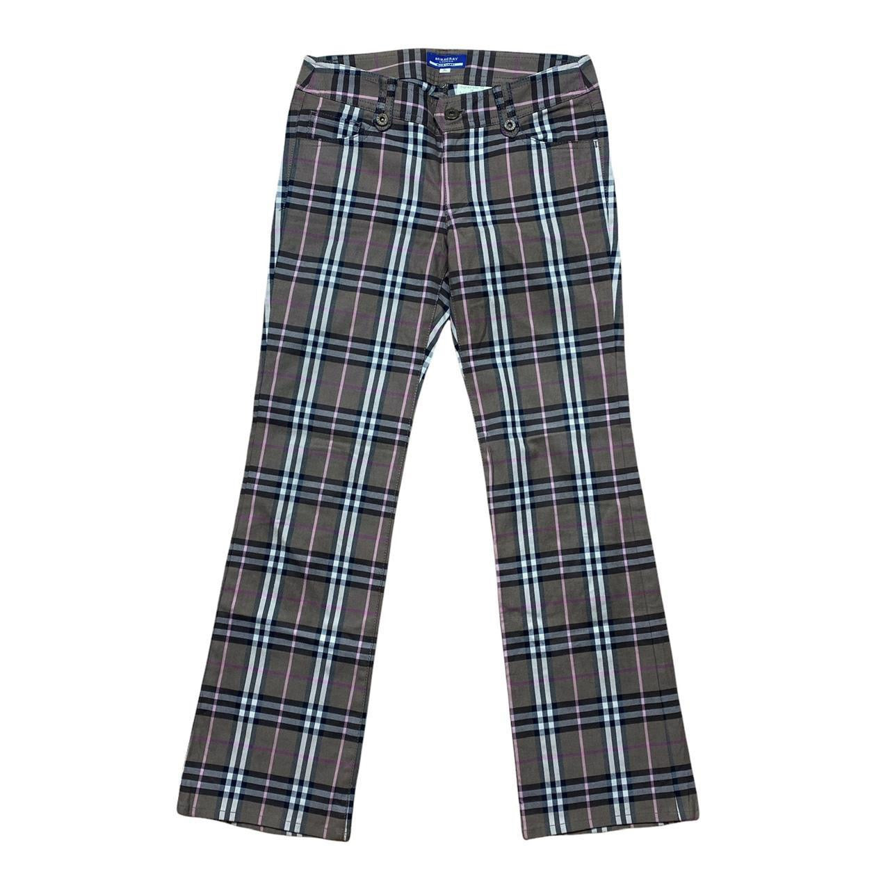 Burberry Blue Label Signature Nova Check Low Rise Plaid Printed Straight Leg Pants - Outfit Repeater
