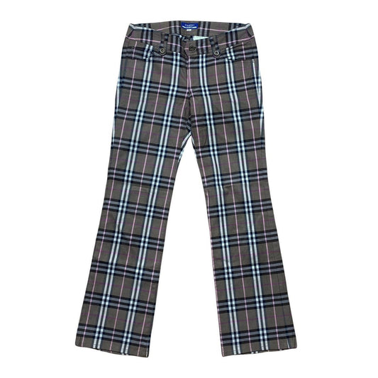 Burberry Blue Label Signature Nova Check Low Rise Plaid Printed Straight Leg Pants - Outfit Repeater
