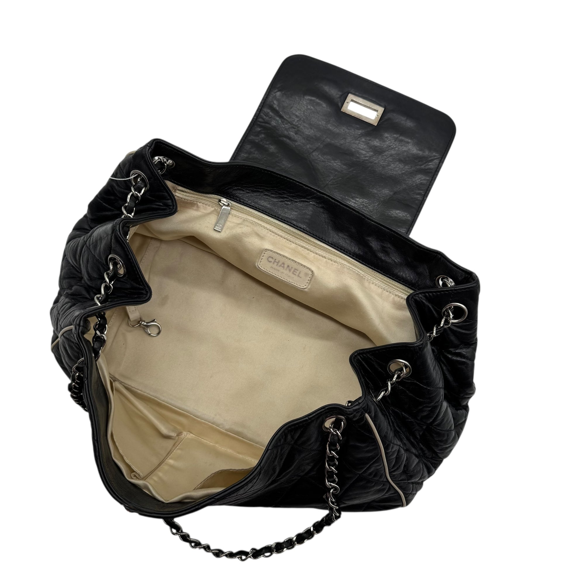 Chanel Black Matelasse Large East West Accordion Flap Bag 2006-08 - Outfit Repeater