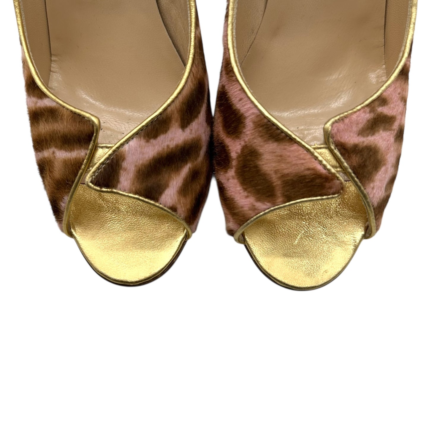 Manolo Blahnik Pink Leopard Print Ponyhair Heels