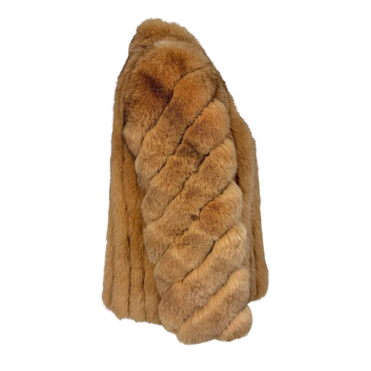 Vintage Fox Fur Coat Light Brown 1990s