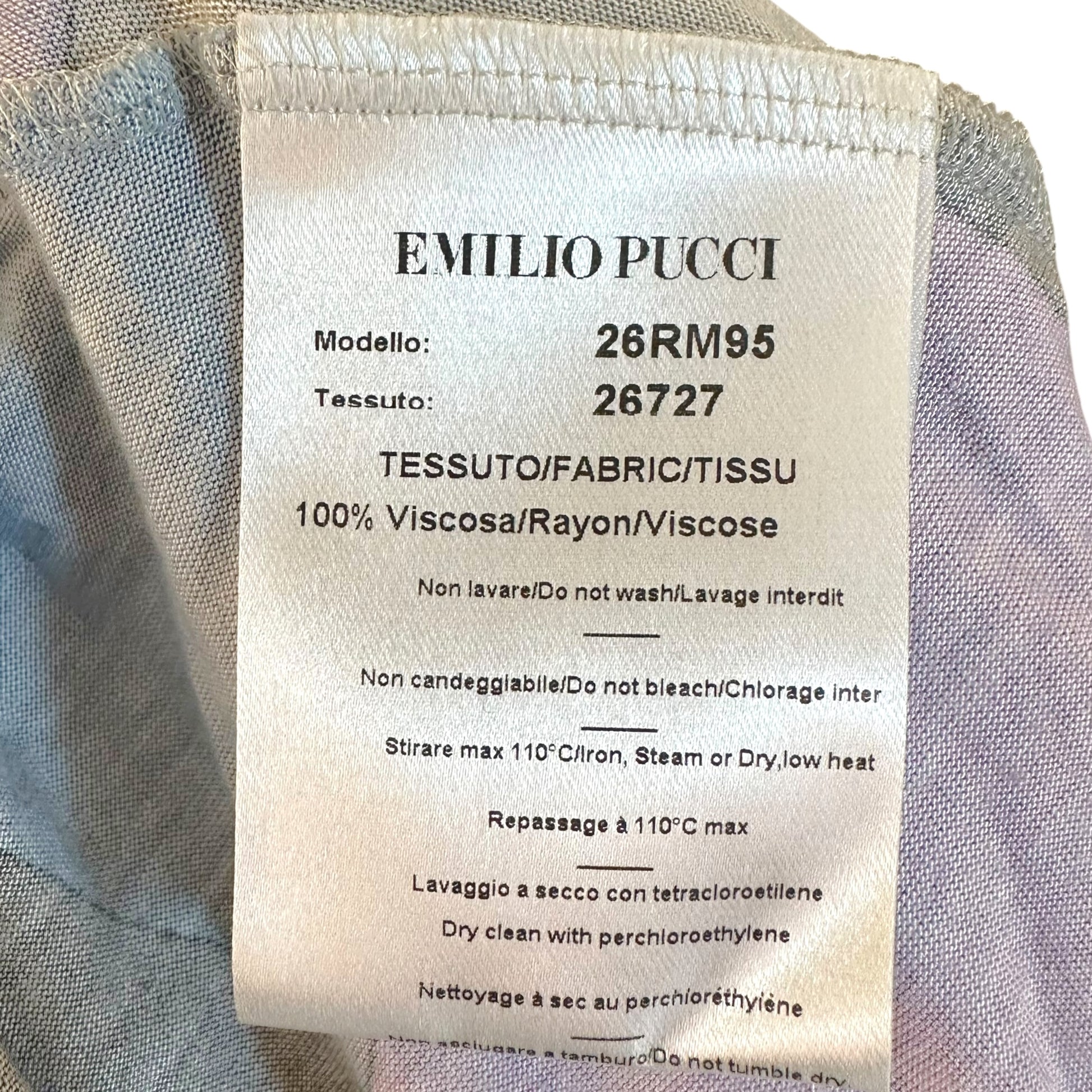 Emilio Pucci Dolman Sleeve Top Blue Purple Abstract Print