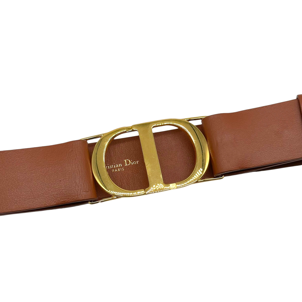 Christian Dior Leather Gold CD Logo Waist Belt