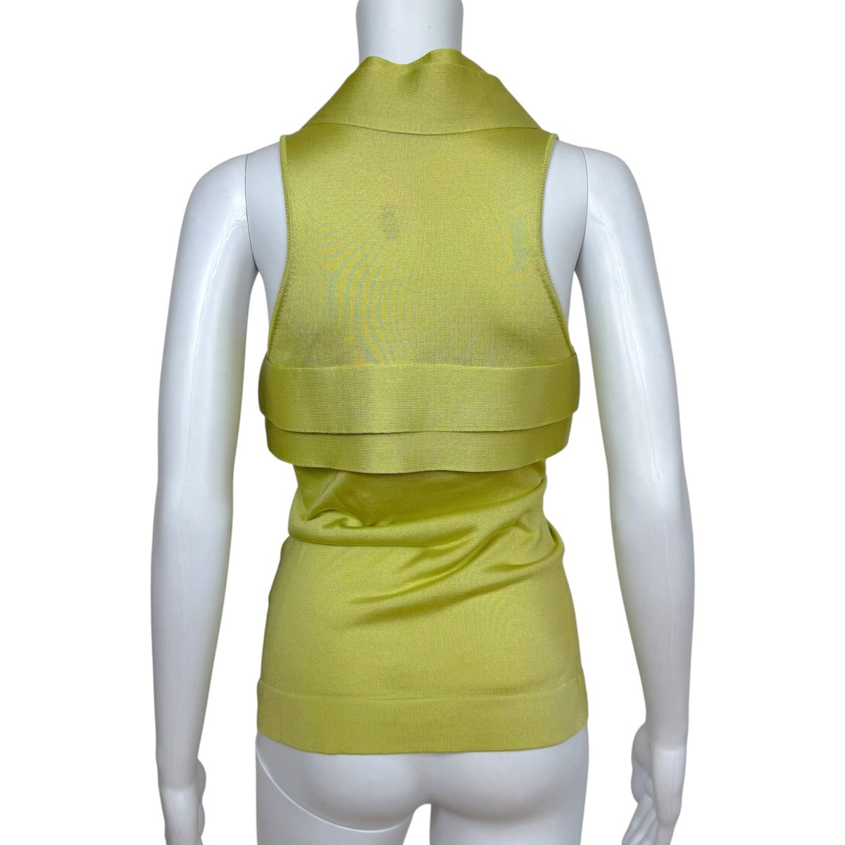 Celine Knit Bow Appliqué Tank Top Lime Green