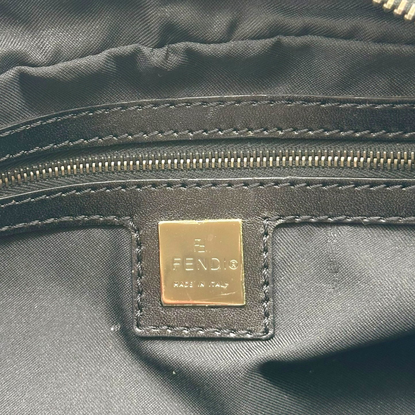 Fendi Black Zucchino Monogram East West Bag