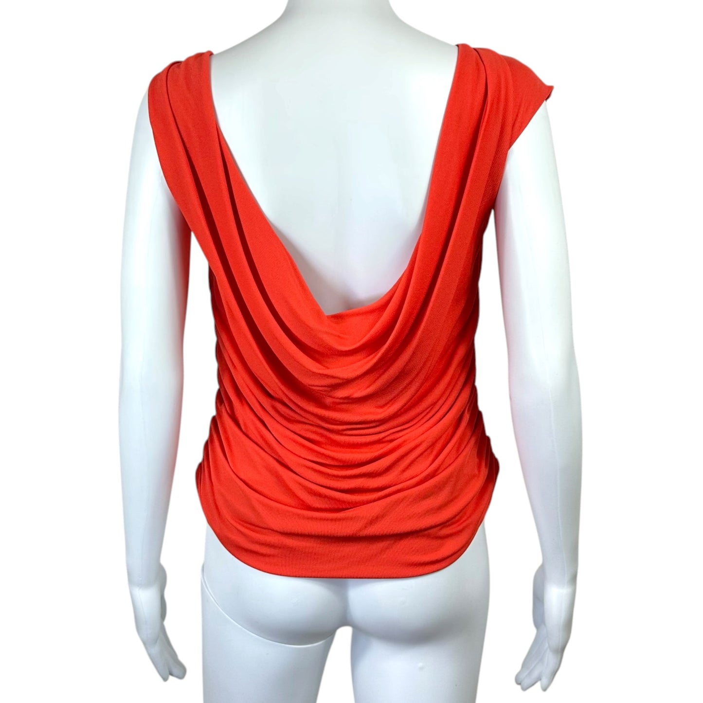 Roberto Cavalli Cowl Back Draped Sleeveless Blouse w/ Charm Detail