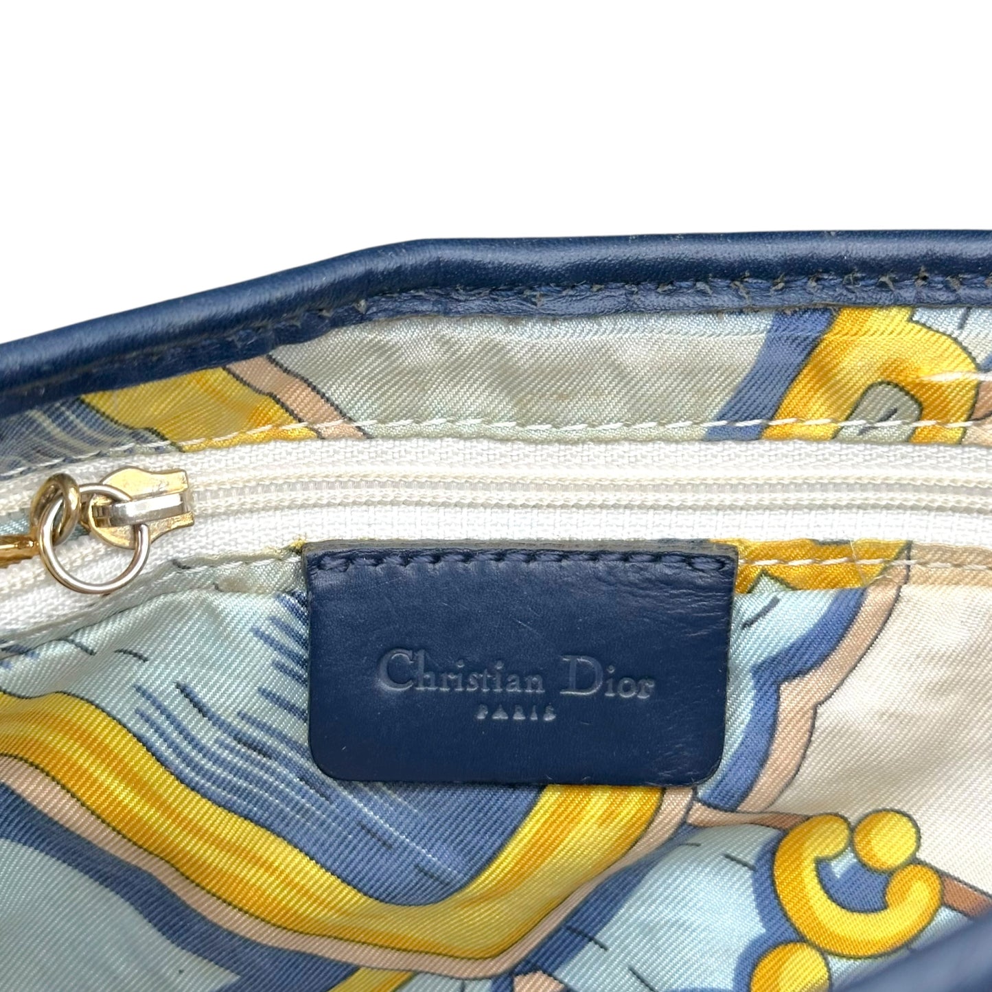 Christian Dior Navy Blue Trotter Monogram Saddle Bag