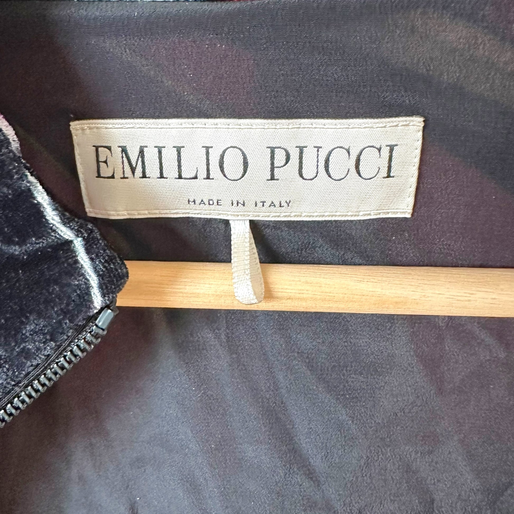 Emilio Pucci Zip-Up Track Jacket Pink Black Velvet