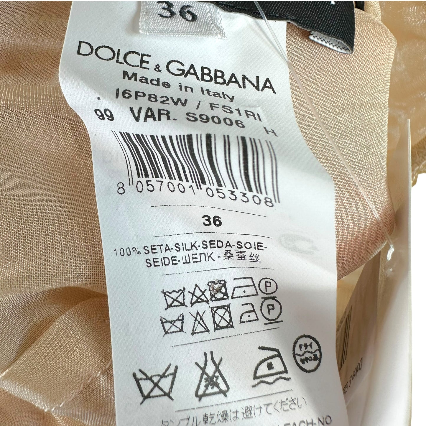 Dolce & Gabbana Beige Sheer Midi Slip Dress XS
