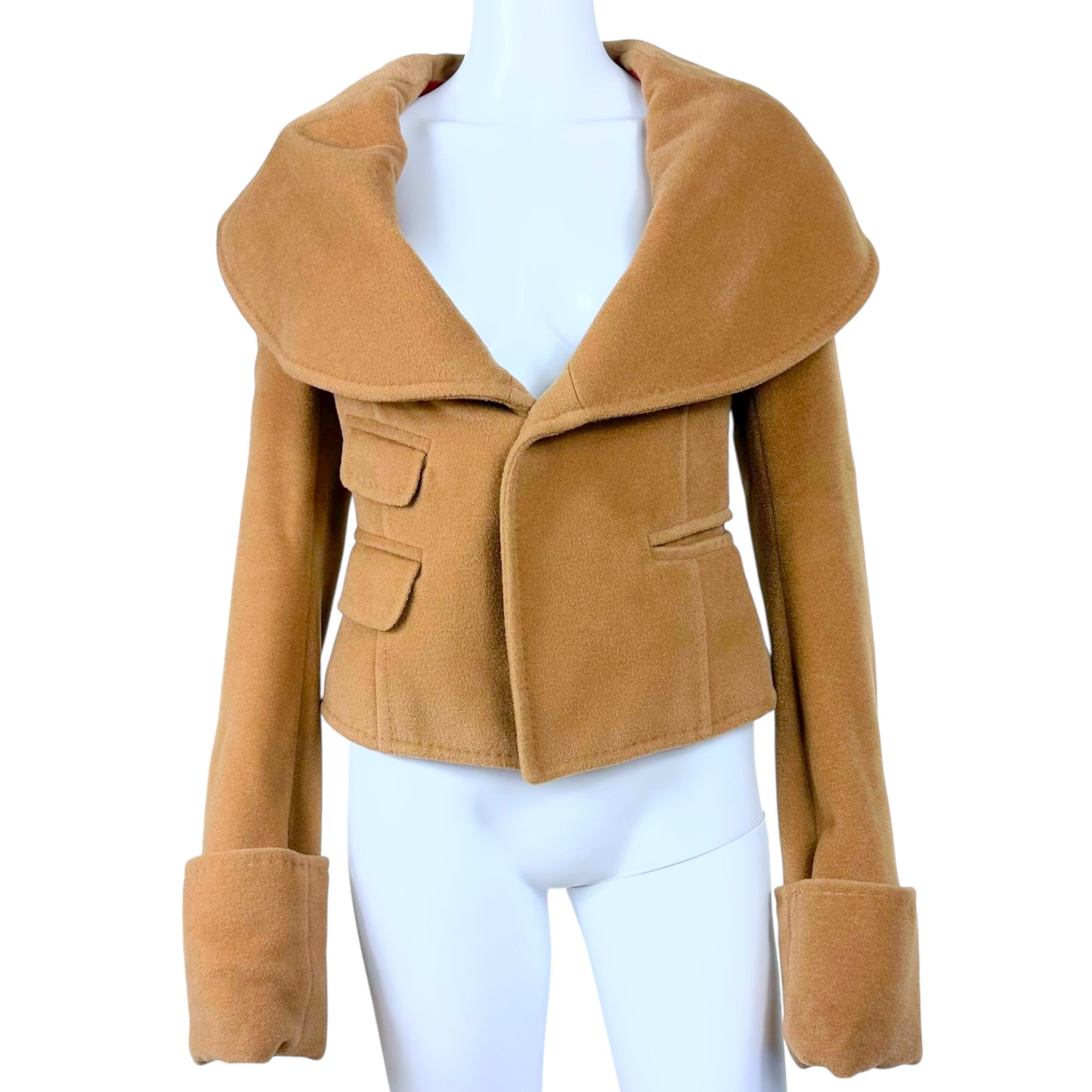 Dsquared2 Oversized Collar Camel Coat