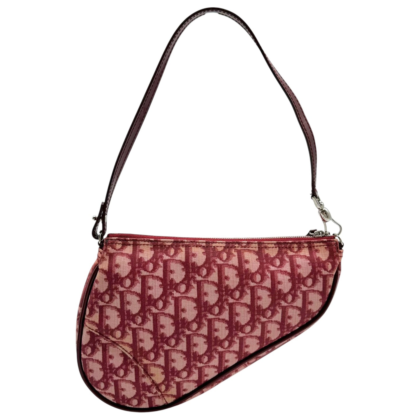 Christian Dior Red Trotter Monogram Mini Saddle Bag