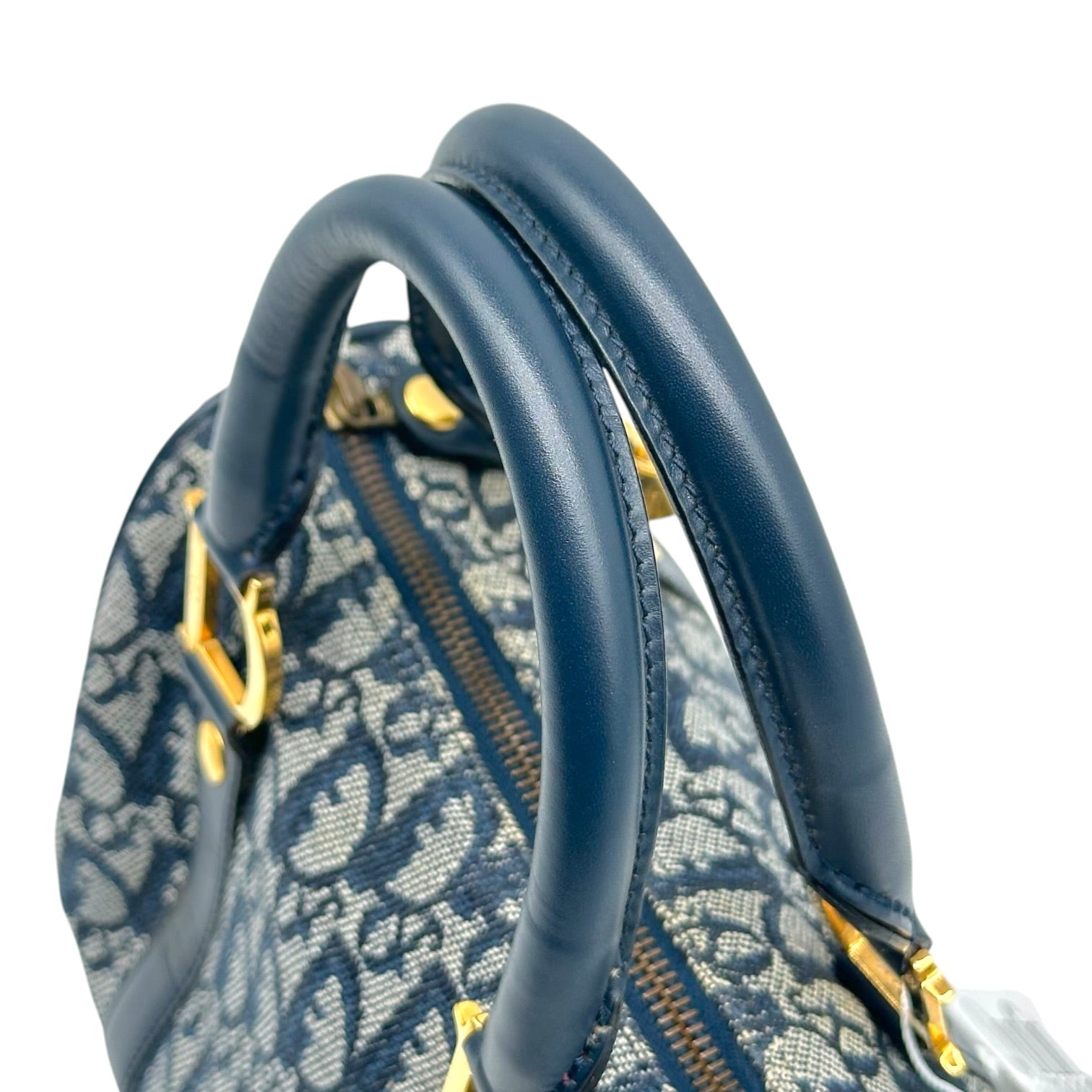 Christian Dior Mini Boston Bag Blue Trotter Monogram
