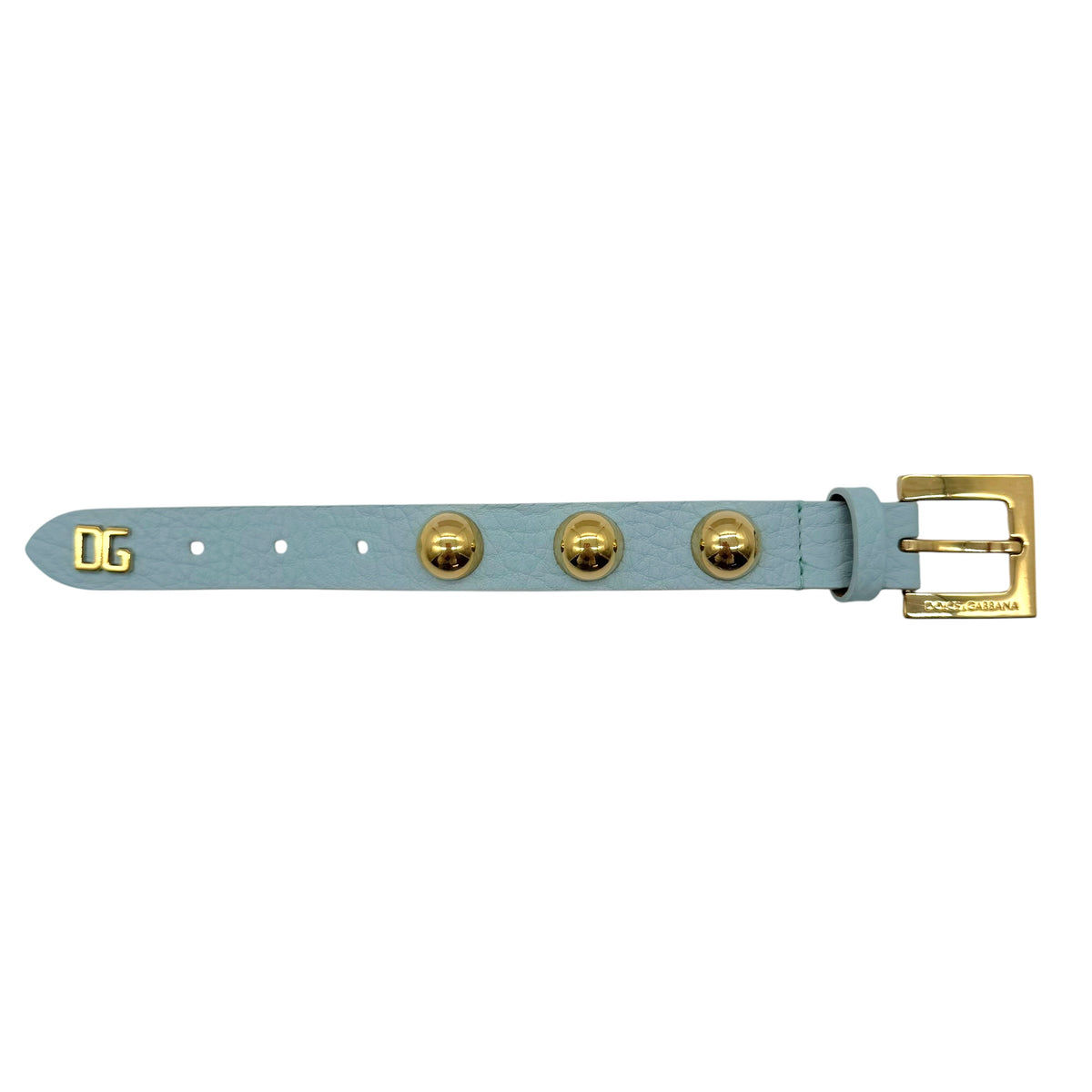Dolce & Gabbana Light Blue Leather Cuff Bracelet