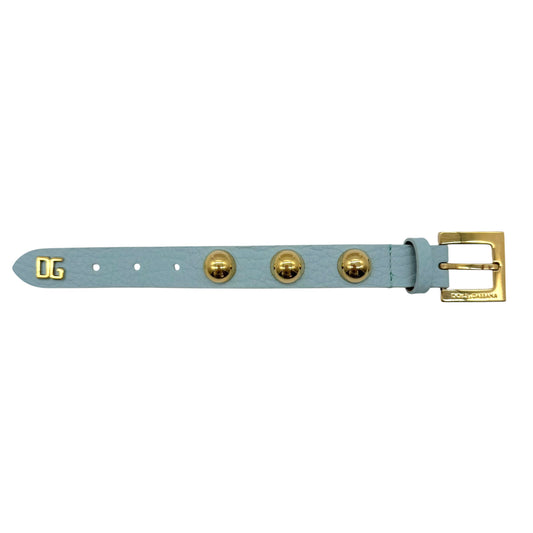 Dolce & Gabbana Light Blue Leather Cuff Bracelet