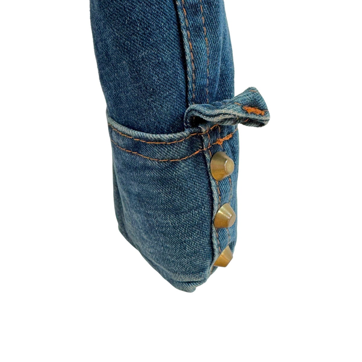 Dsquared2 Denim Leather Studded Cropped Jacket Blue