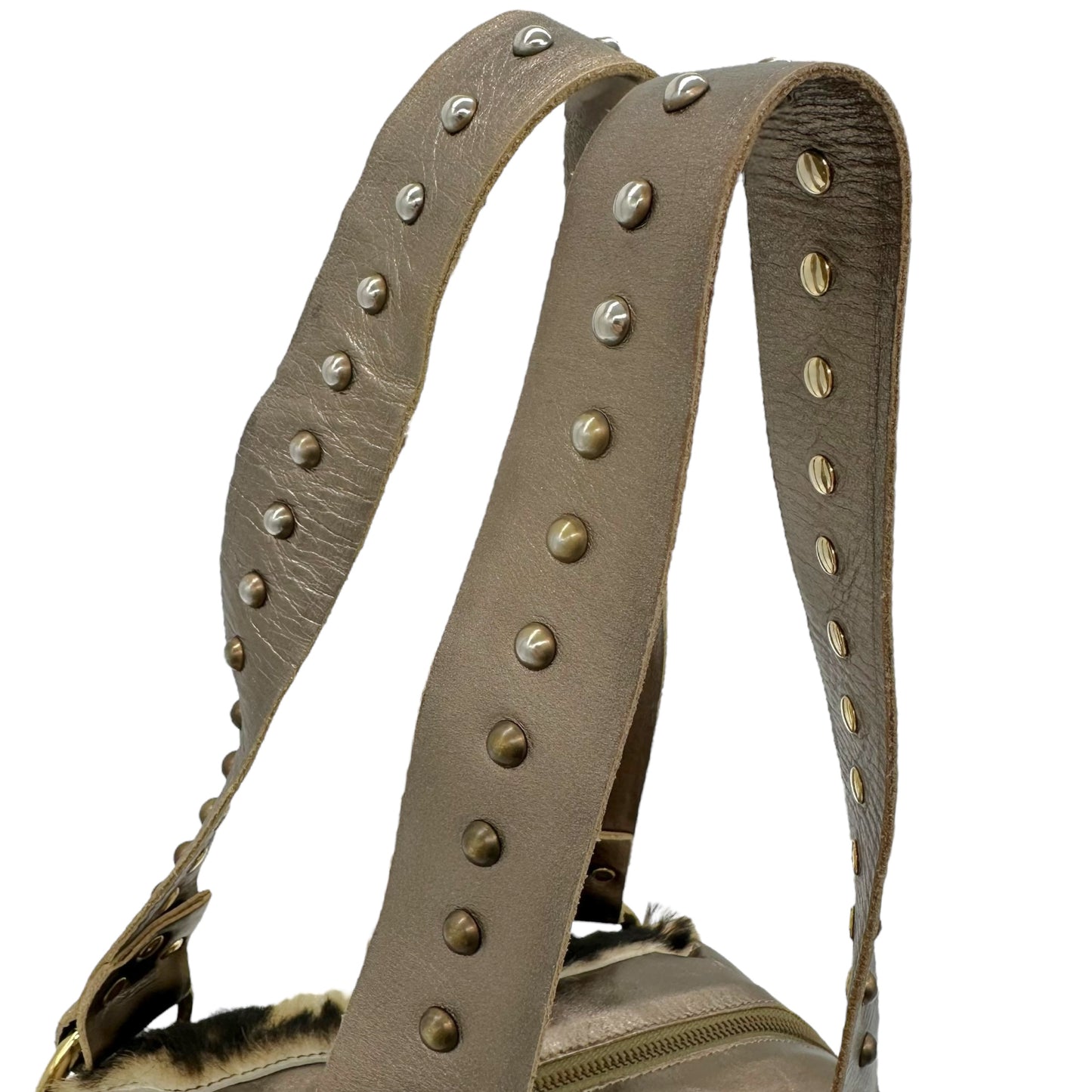 Dolce & Gabbana Studded Cow Print Ponyhair Shoulder Bag - Outfit Repeater