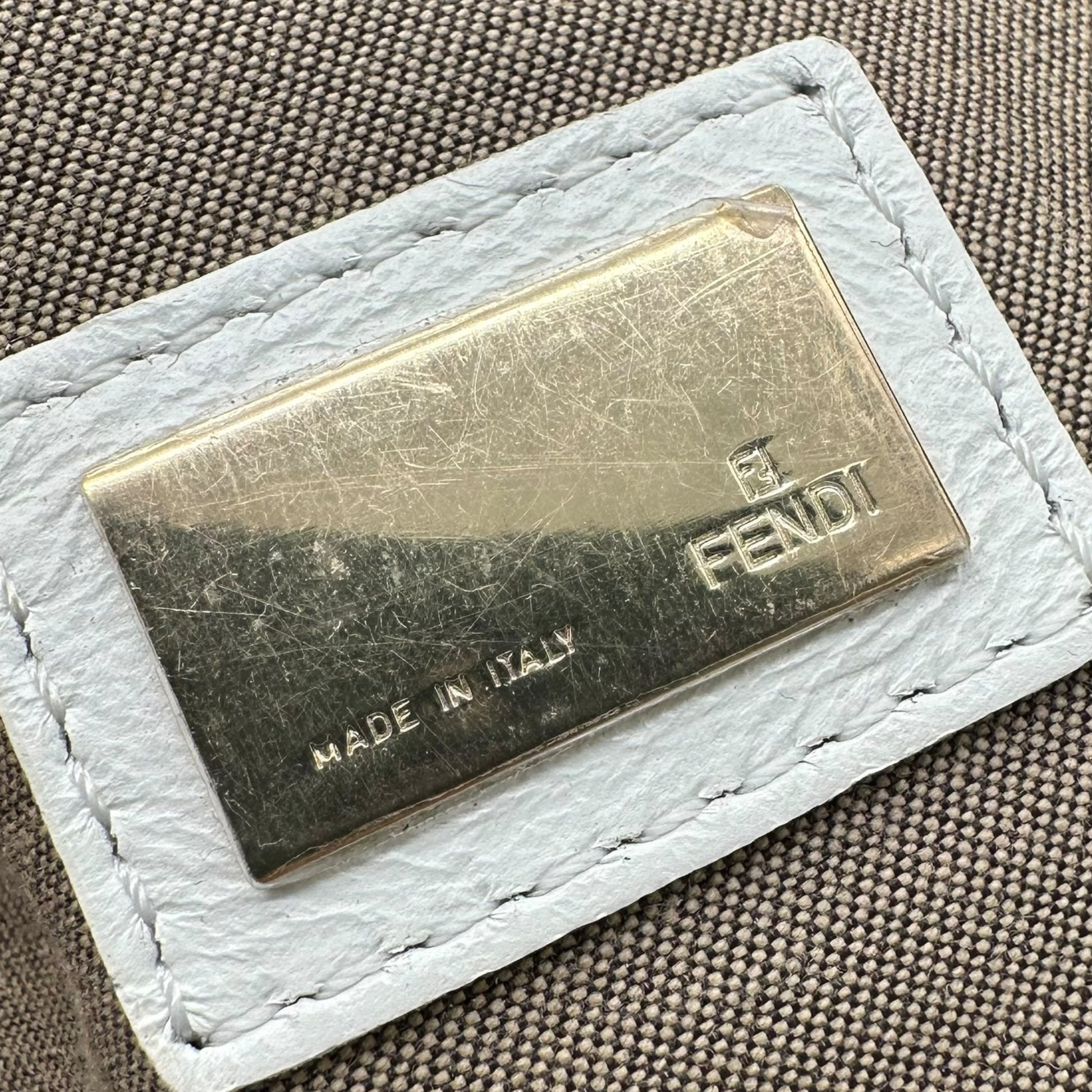 Fendi White Leather Zucca Embossed Chef Bag - Outfit Repeater