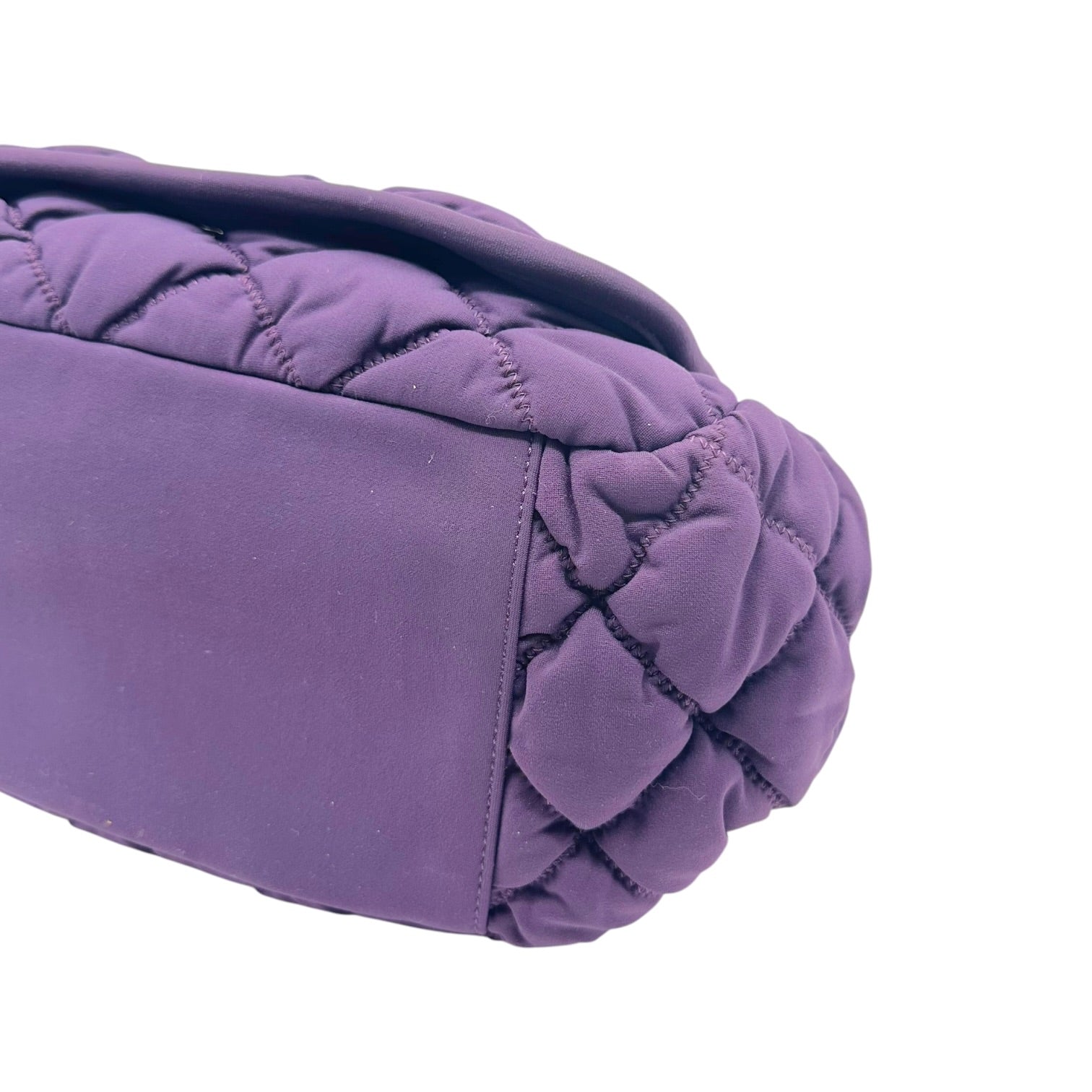 Chanel Purple Quilted Bubble Shoulder Flap Bag