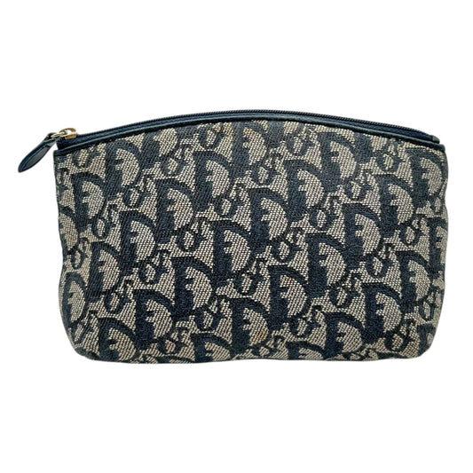 Christian Dior Navy Blue Trotter Monogram Canvas Cosmetic Pouch