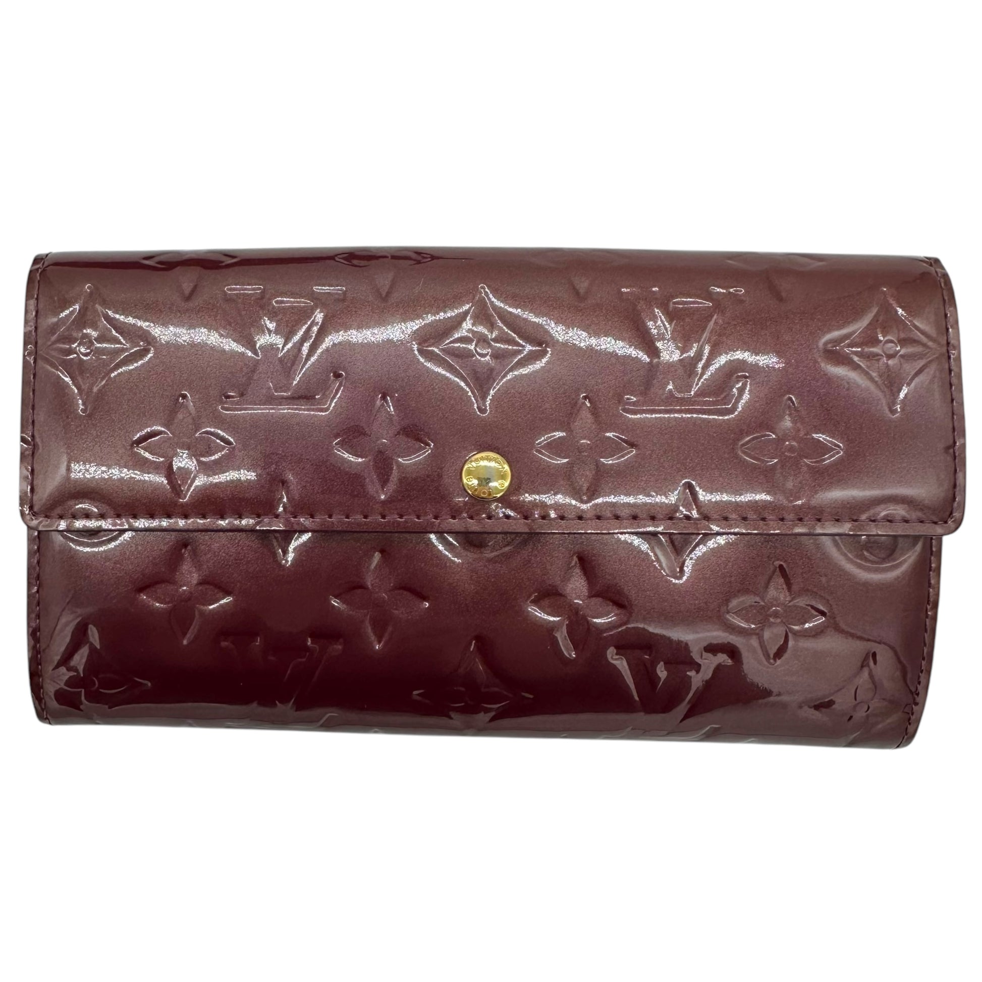 Louis Vuitton Burgundy Vernis Monogram Long Wallet