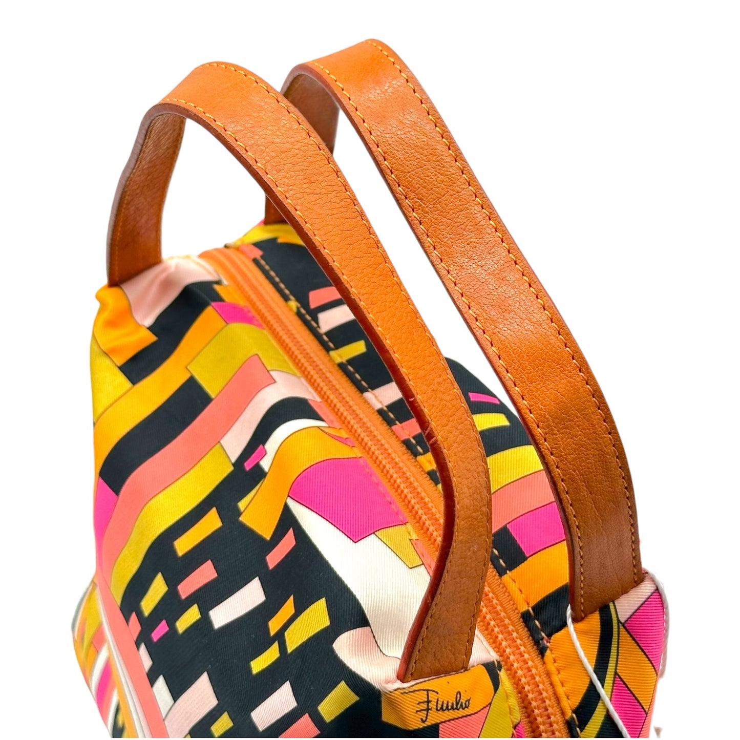 Emilio Pucci Silk Pochette Mini Bag Pink Yellow Black
