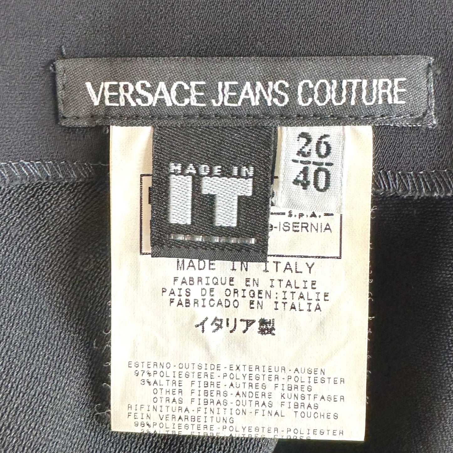 Versace Jeans Black Pleated Mini Skirt With Waist Cut-Out