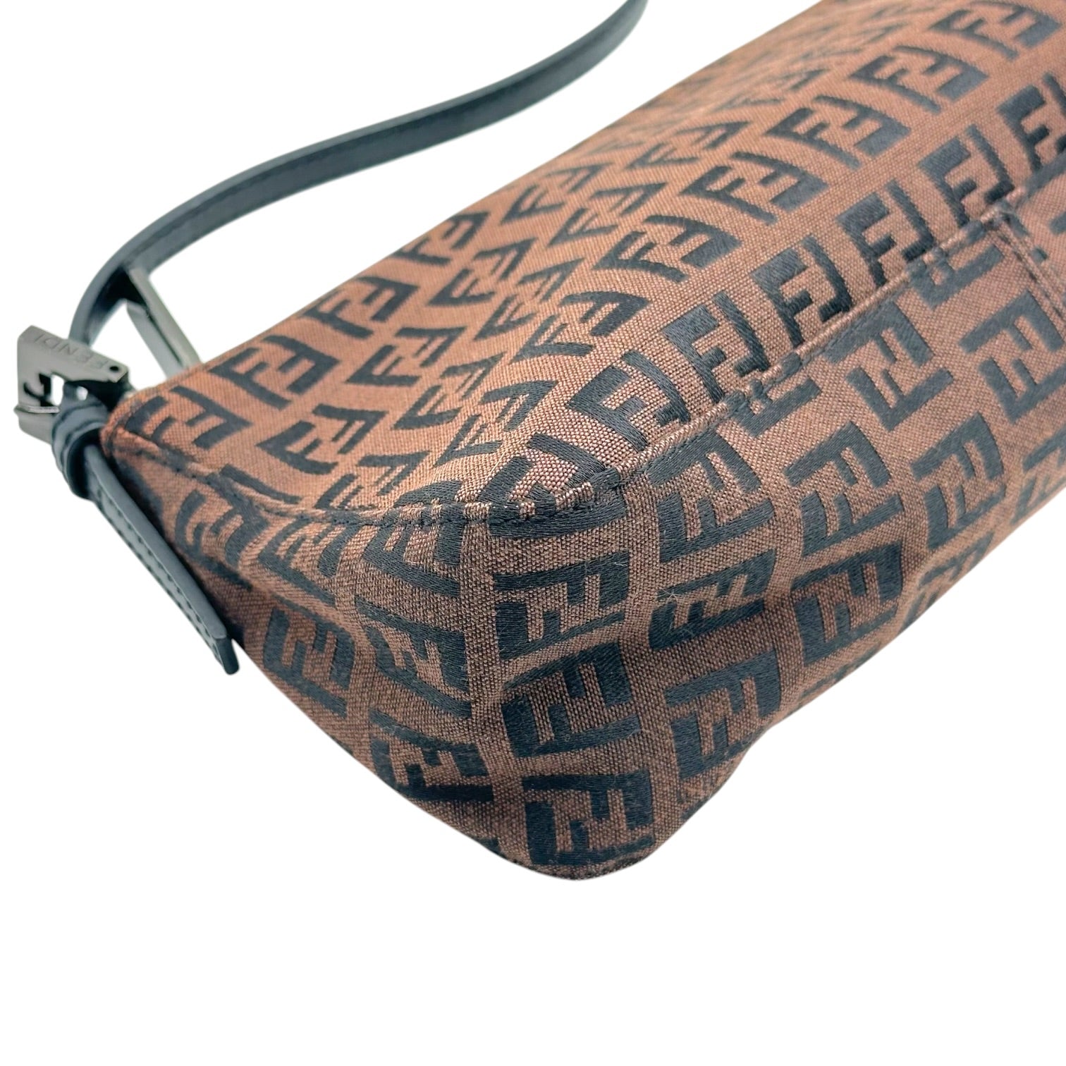 Fendi Pochette Bag Black Brown Zucchino Monogram