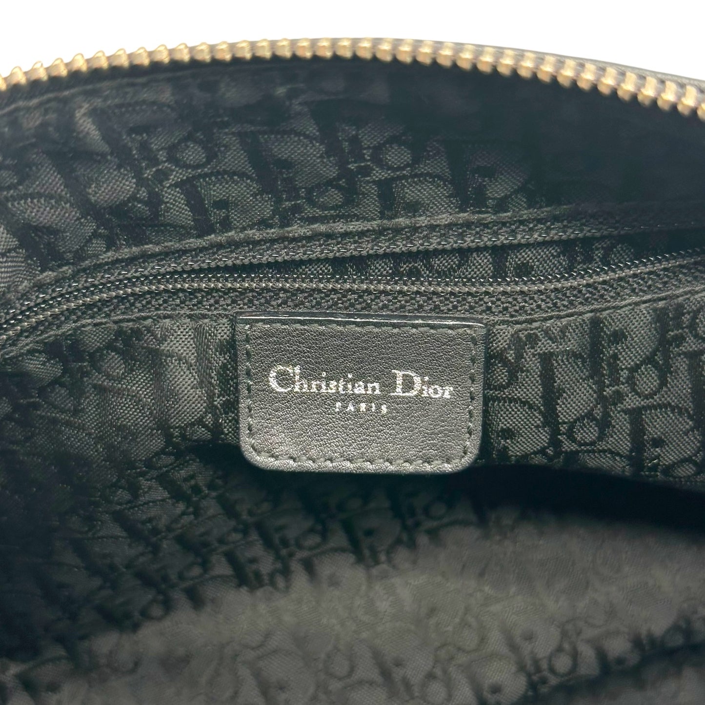 Christian Dior Black Leather Rivet Shoulder Bag