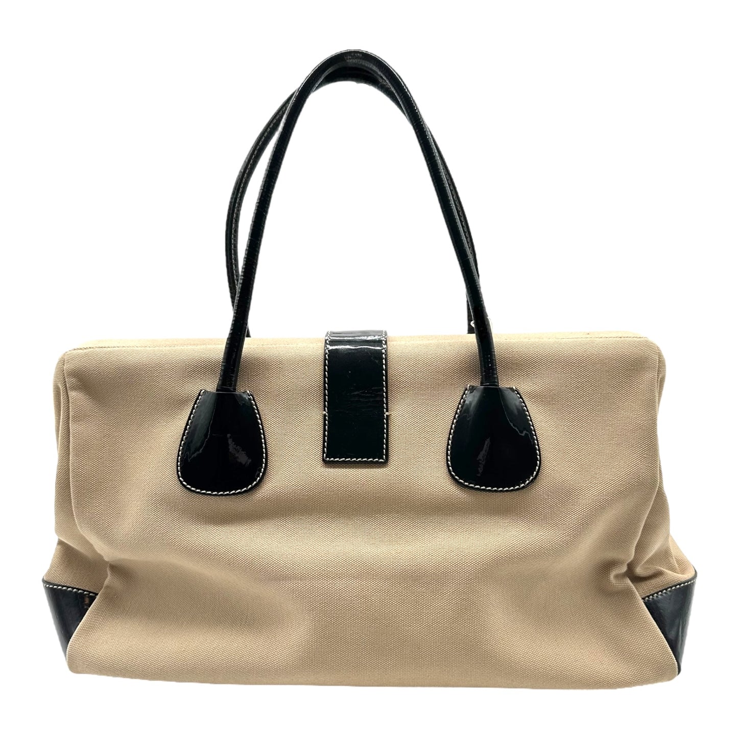 Prada Ivory & Patent Leather Doctors Bag