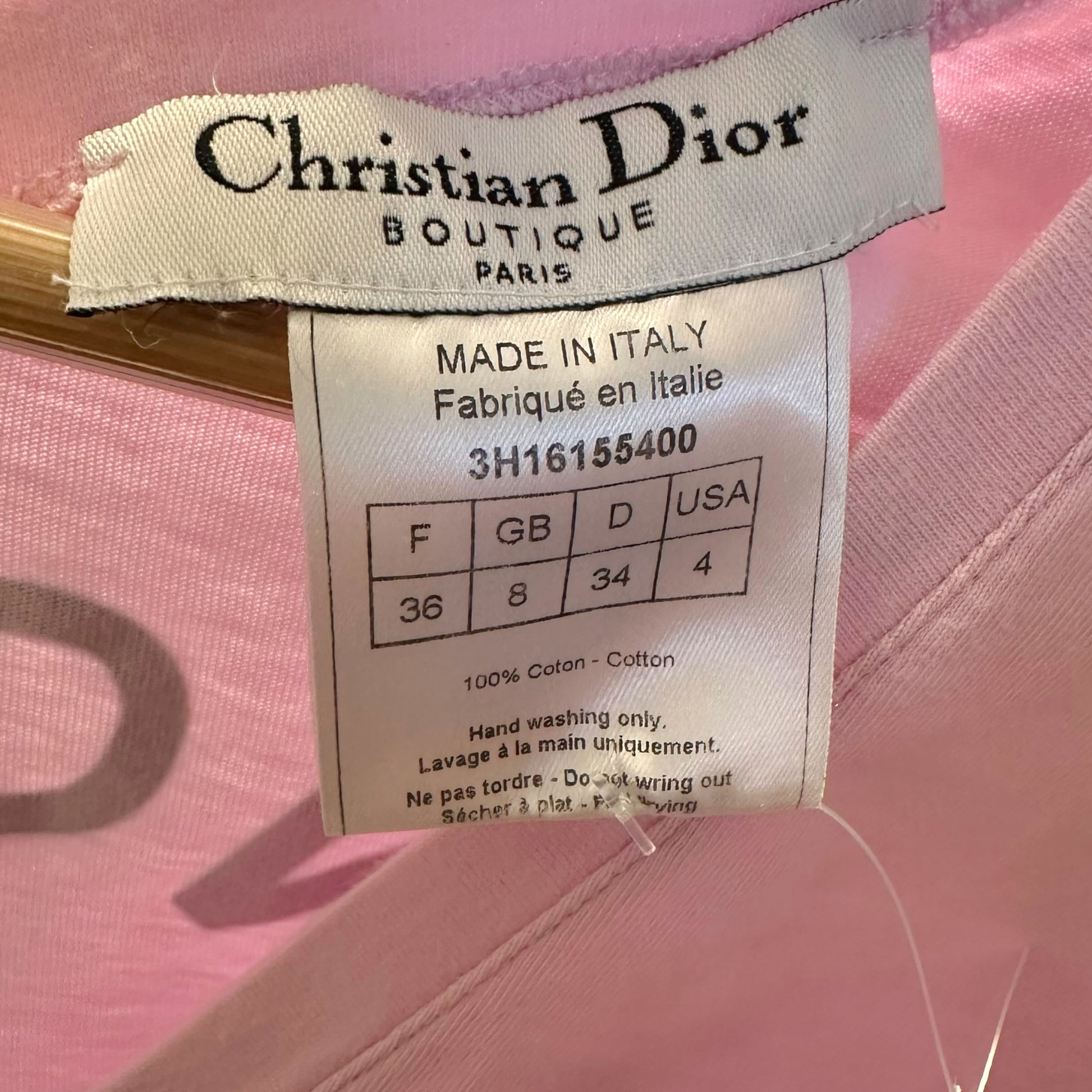 Christian Dior V-Neck T-Shirt Pink Black J'Adore Dior