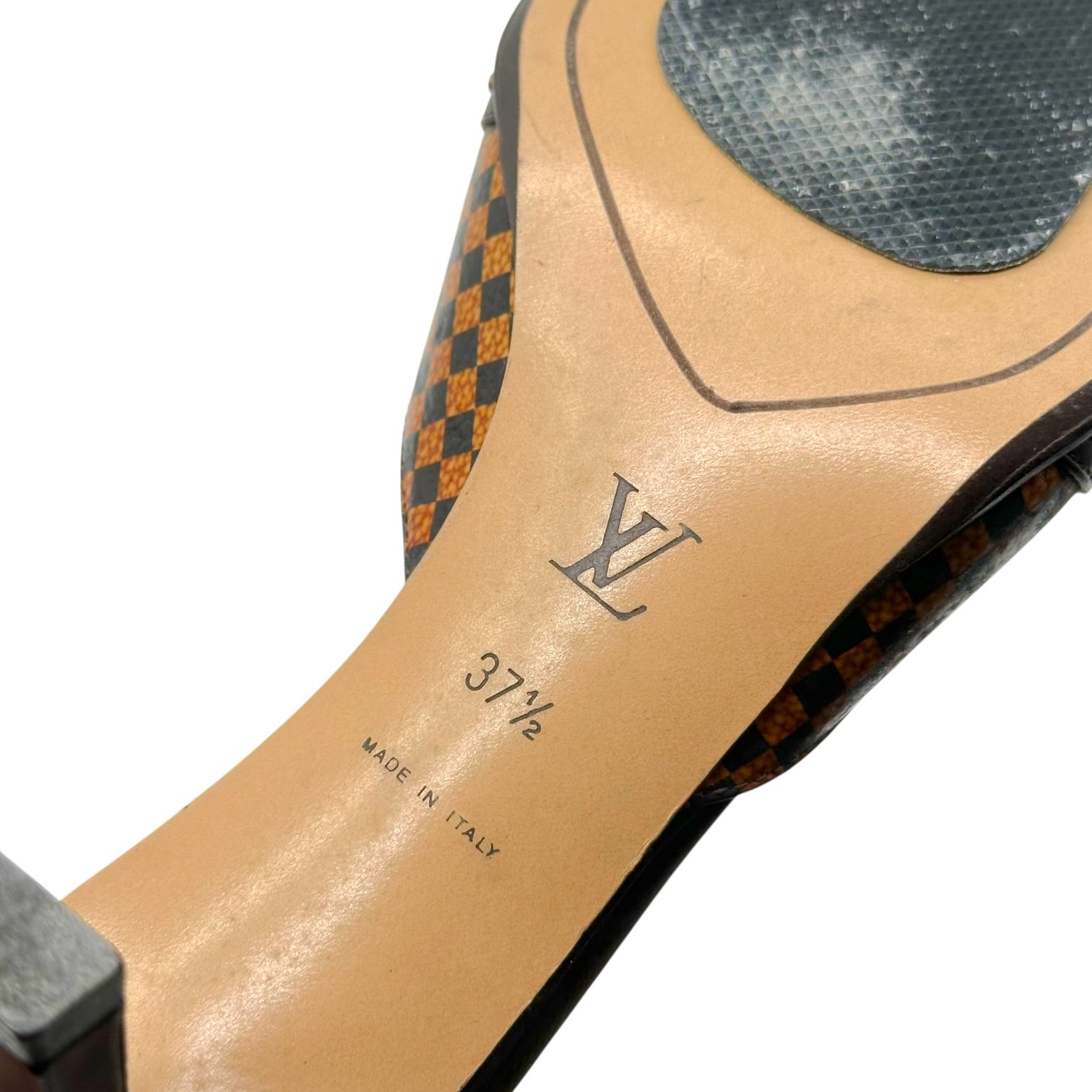Louis Vuitton Brown Damier Kitten Heel Mules