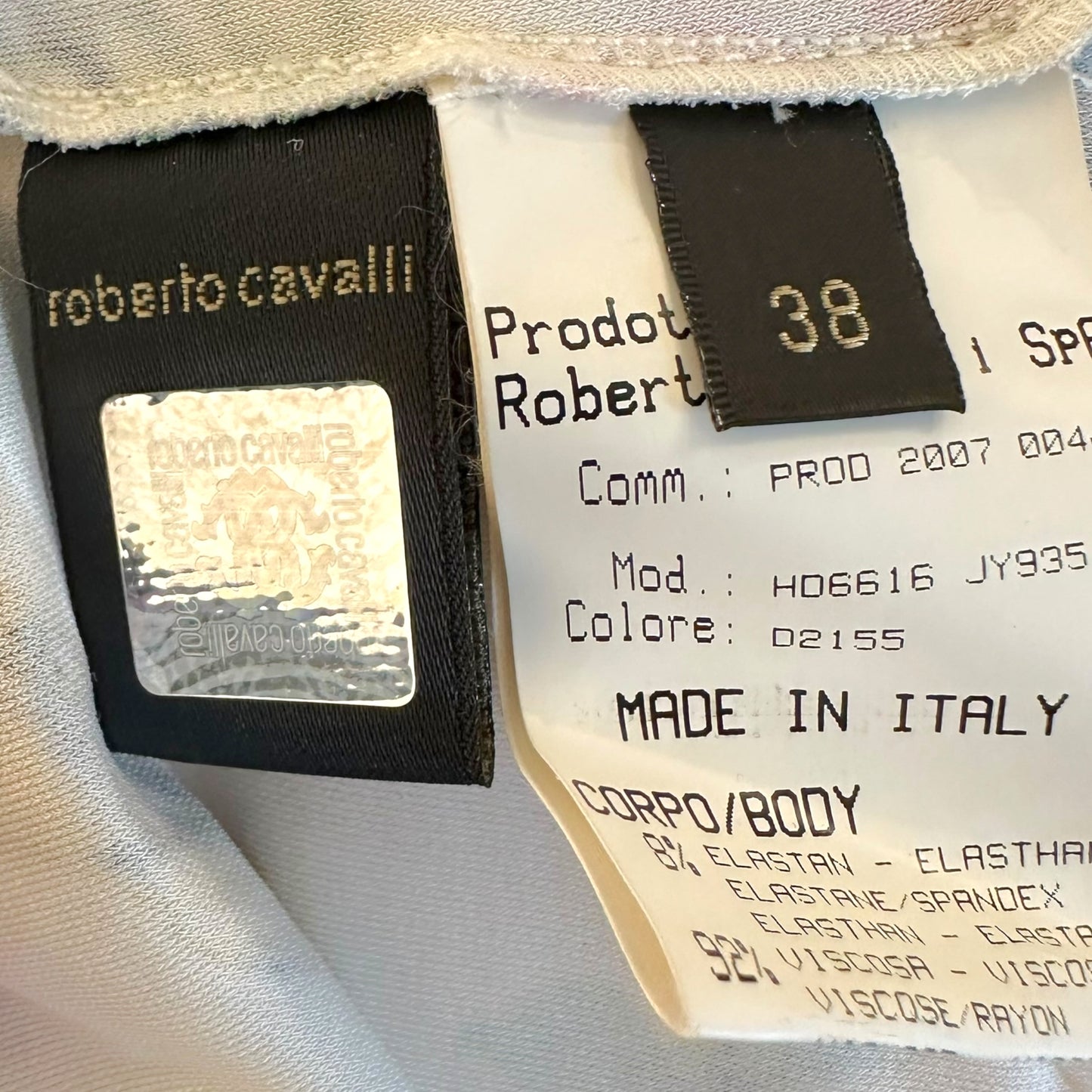 Roberto Cavalli White Lace & Floral Halter Top