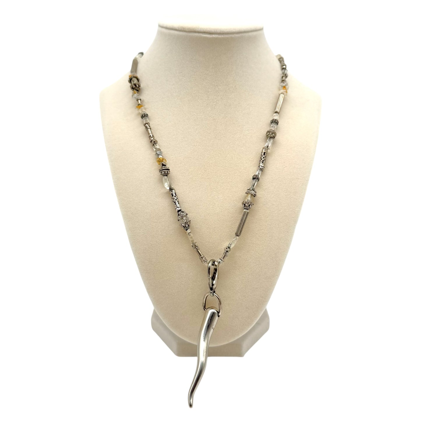 Dolce & Gabbana Beaded Necklace With Horn Charm