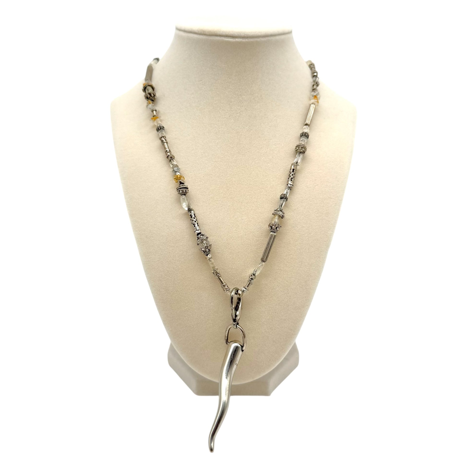 Dolce & Gabbana Beaded Necklace With Horn Charm