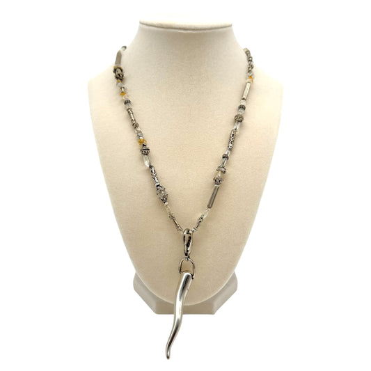 Dolce & Gabbana Beaded Necklace With Horn Charm